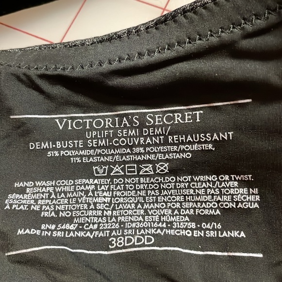 Victoria's Secret Dark Grey Underwire Bra Size 38DDD - Picture 8 of 9